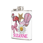 Persoonlijke namaak patches roze westernlaars heupfles (Links)