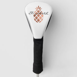Persoonlijke namaak roosgoud folie ananas golfheadcover