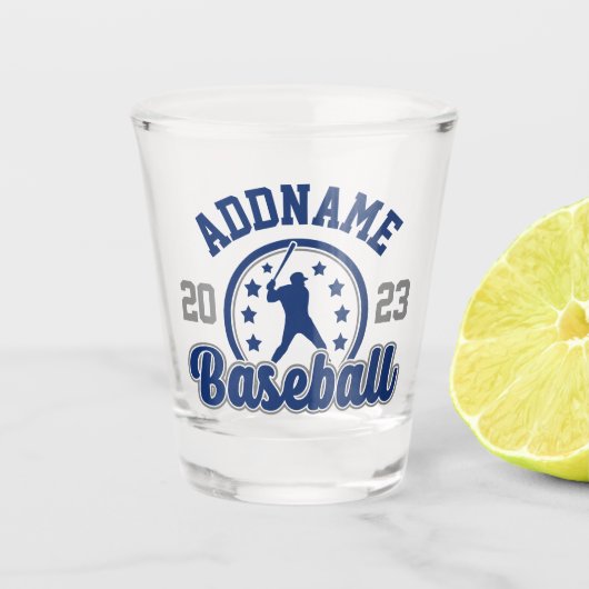 Persoonlijke NAME Honkbal Team Speler Game Shot Glas (Voorkant)