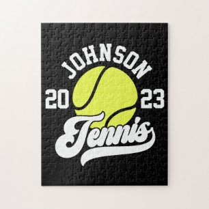 Persoonlijke NAME Tennisspeler Racket Bal Veld Legpuzzel