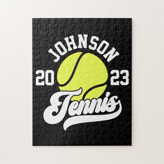 Persoonlijke NAME Tennisspeler Racket Bal Veld Legpuzzel (Verticaal)