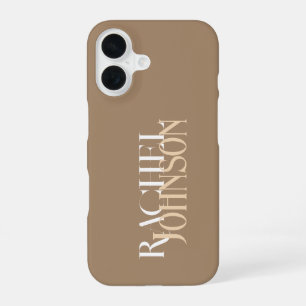 Persoonlijke namen beige iPhone 16 hoesje