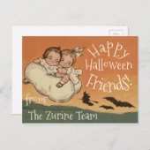 Persoonlijke namen Briefkaart  Cute Halloween (Voorkant / Achterkant)