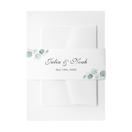 Persoonlijke namen Elegant Eucalyptus Wedding Uitnodigingen Wikkel (Voorkant Voorbeeld)