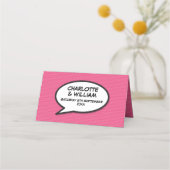 Persoonlijke Namen en Datum Comic Book Pop Art Plaatskaartje (Achterkant)