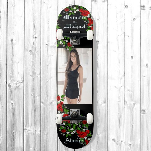 Persoonlijke namen en grote foto's gemaakt persoonlijk skateboard