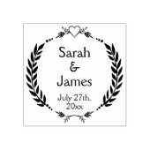 Persoonlijke namen en trouwdatum rubberen stempel (Afrduk)