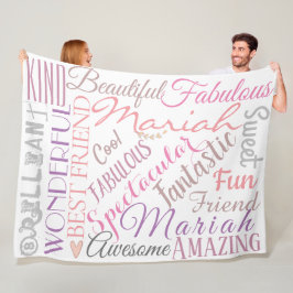 Persoonlijke namen en woorden van liefde in vriend fleece deken
