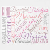 Persoonlijke namen en woorden van liefde in vriend fleece deken (Voorkant (Horizontaal))