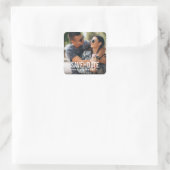 Persoonlijke Namen Foto Bedankt Vierkante Sticker (Tas)