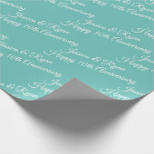 Persoonlijke namen, Gelukkig Jubileum, Licht Blauw Cadeaupapier (Hoek)