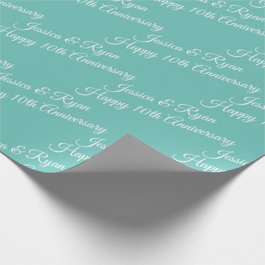 Persoonlijke namen, Gelukkig Jubileum, Licht Blauw Cadeaupapier (Hoek)