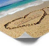 Persoonlijke namen Harten in Zand Afbeelding Poster (Hoek)