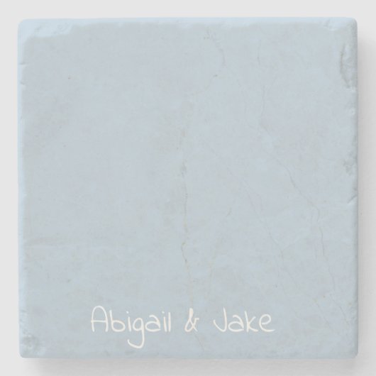 Persoonlijke namen hemelsblauw stenen onderzetter (Voorkant)