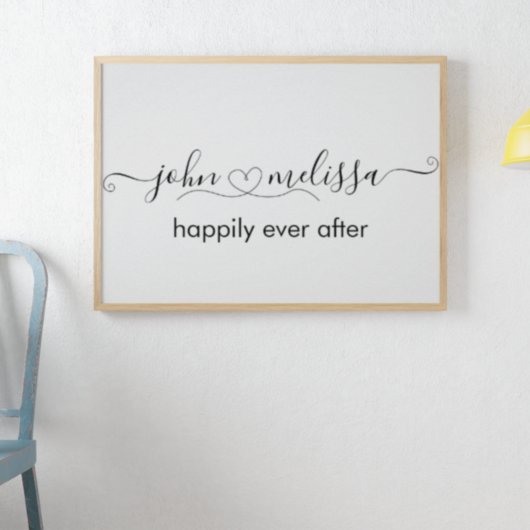 Persoonlijke namen met poster hart