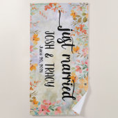 Persoonlijke Namen Net Getrouwd Strandlaken (Voorkant)