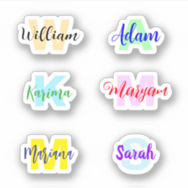 Persoonlijke namen, transparante waterdichte stick sticker