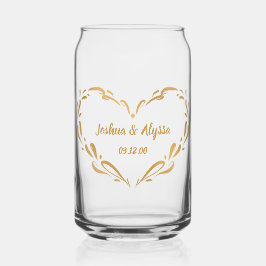 Persoonlijke namen van het stel Elegant aandenken  Blikvorm Glas