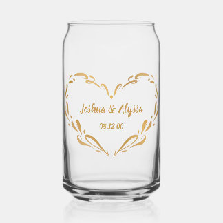 Persoonlijke namen van het stel Elegant aandenken  Blikvorm Glas