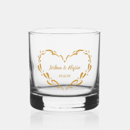 Persoonlijke namen van het stel Elegant gouden har Whisky Glas