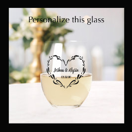 Persoonlijke namen van koppels Elegant geschenk me Wijnglas Zonder Voet