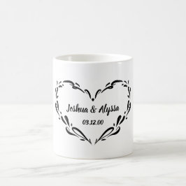 Persoonlijke namen van koppels Elegant hart cadeau Koffiemok