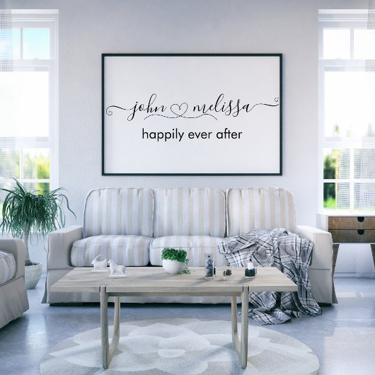 Persoonlijke namen van koppels Hart poster