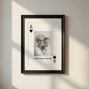 Persoonlijke Nana-foto Aas van Schoppen op Maat Poster
