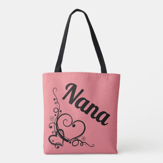 Persoonlijke Nana Heart Tote Bag (Achterkant)
