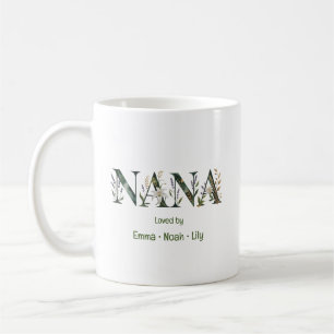 Persoonlijke Nana Kinderen Namen Bloem Lettertype Koffiemok