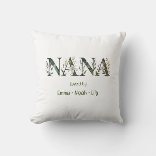 Persoonlijke Nana Kinderen Namen Bloem Lettertype Kussen