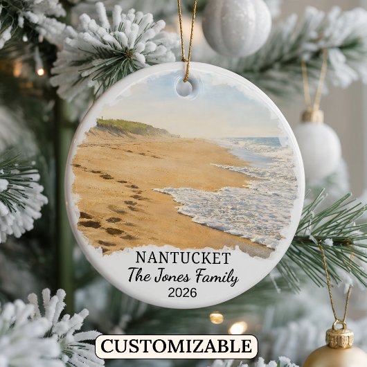 Persoonlijke Nantucket Versiering, Massachusetts Keramisch Ornament
