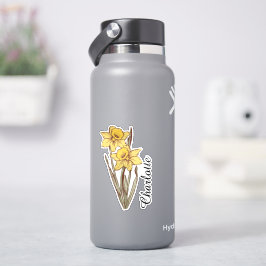 Persoonlijke Narcis Naam Aangepaste Bloem Rvs Sticker