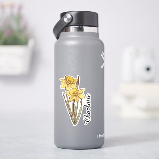 Persoonlijke Narcis Naam Aangepaste Bloem Rvs Sticker (HydroFlask)