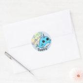 Persoonlijke Narwal Verjaardagsstickers Ronde Sticker (Envelop)
