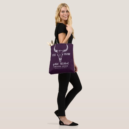Persoonlijke Nash Bash Paarse Bachelorette Party Tote Bag (Op model)