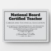 Persoonlijke National Board Certified Teacher Fotoplaat (voorkant)