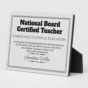 Persoonlijke National Board Certified Teacher Fotoplaat