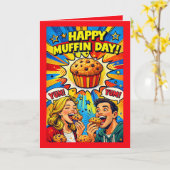 Persoonlijke Nationale Muffin Dag Groenskaart Kaart (Gele Bloem)