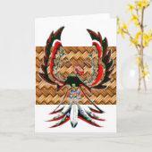 Persoonlijke Native American Basket Greeting Kaart (Gele Bloem)