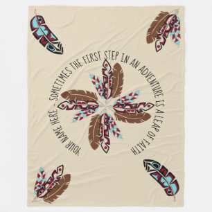Persoonlijke Native American Feather Blanket Fleece Deken