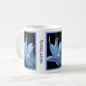 Persoonlijke Natuur Schoonheid Hosta Bloem in Blau Koffiemok (Voorkant links)