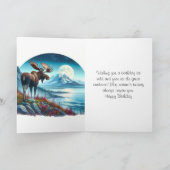 Persoonlijke natuur verjaardag eland 's nachts kaart (Binnen)