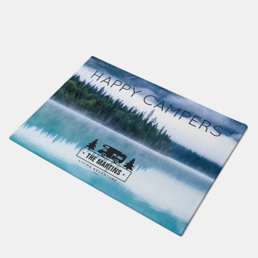 Persoonlijke Natuur voor deurmat | Happy Campers L (Schuin)
