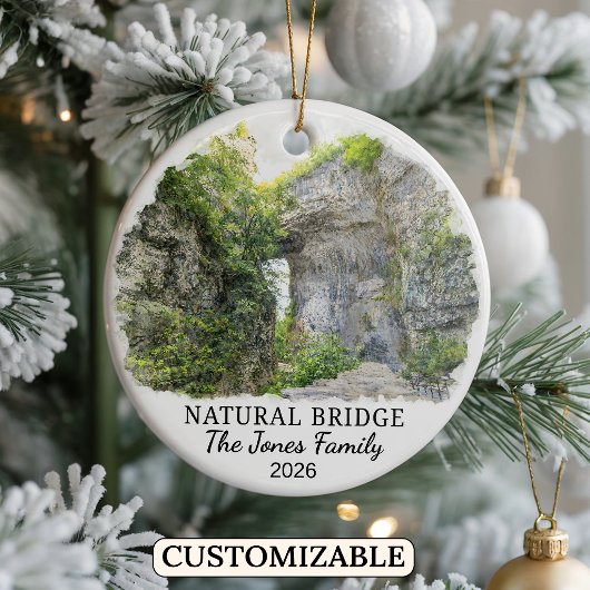 Persoonlijke Natuurlijke Brug Versiering, Virginia Keramisch Ornament