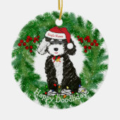 Persoonlijke Naughty Bernedoodle Keramisch Ornament (Voorkant)