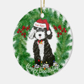 Persoonlijke Naughty Bernedoodle Keramisch Ornament (Links)