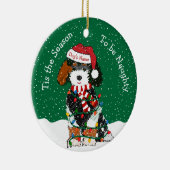 Persoonlijke Naughty Bernedoodle Keramisch Ornament (Rechts)
