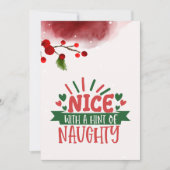 Persoonlijke Naughty But Nice Platte Kerstkaart (Voorkant)