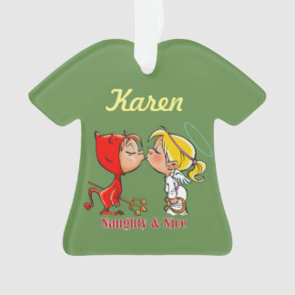 Persoonlijke Naughty & Nice Devil Angel Ornament